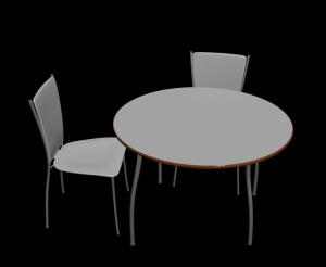 圆形桌子椅子3D设计