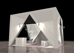 白色3D展厅设计模型