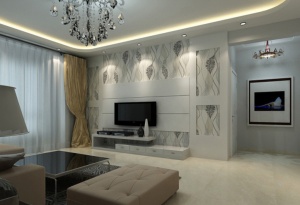 白色现代客厅模型