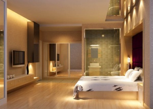 宽敞卧室3D模型效果图