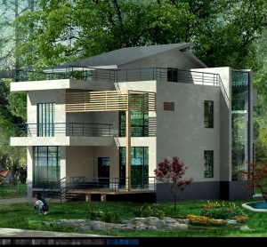3D别墅结构模型效果图设计