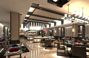 餐厅3d模型效果图
