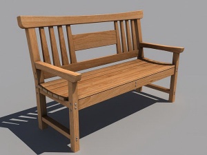 木板凳3D模型