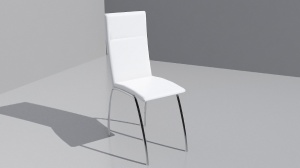 白色单人靠椅3D模型