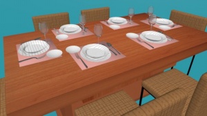 餐桌餐具摆放3D模型