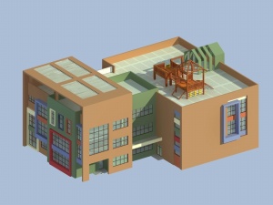 幼儿园外部结构3D模型