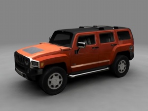 橙色越野车3D模型设计