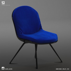 蓝色单人椅3DMAX模型
