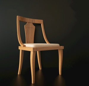 单人餐椅3D模型效果图
