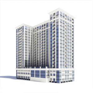 3D大楼建筑模型效果图
