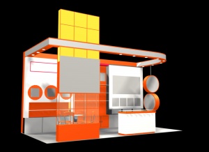 橙色展厅展台模型设计