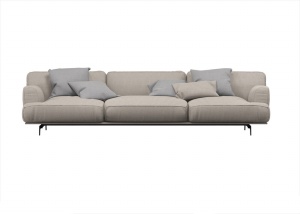灰色三人沙发模型设计