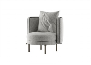 浅灰色单人沙发3D模型