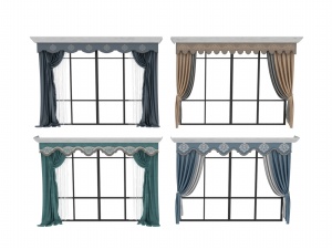 欧式窗帘3D效果图