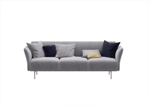 灰色三人沙发模型设计