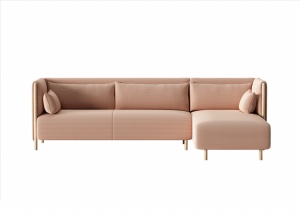 藕色L型沙发模型