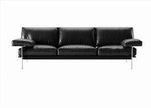黑色三人沙发模型效果图