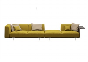 姜黄色多人沙发模型