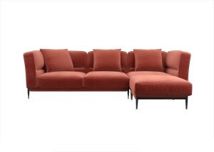 红色布艺沙发模型效果图