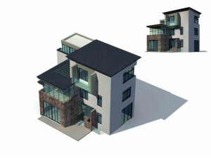 独栋别墅3D建筑模型
