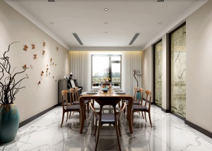 中式简约餐厅模型设计