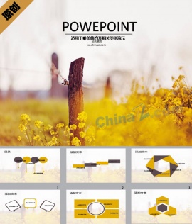 花开怒放ppt模板下载