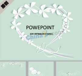 洁白花朵ppt模板下载