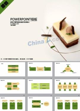 浪漫美食甜点ppt模板下载