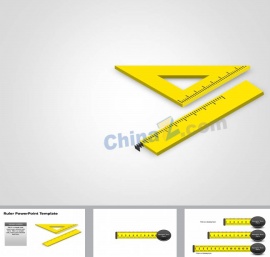 刻度尺三角尺创意ppt图表下载
