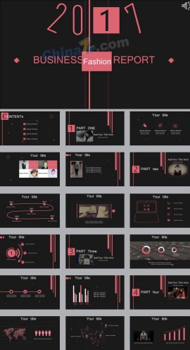 小清新简约工作总结报告ppt模板