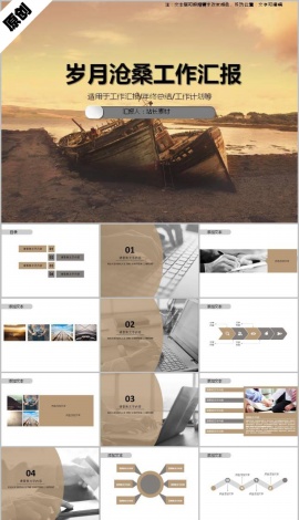 岁月沧桑怀旧ppt模板