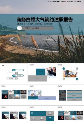 商务白领大气简约述职报告ppt模板