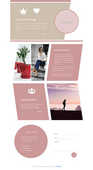 粉红色简洁单页网站模板