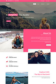 粉红色旅行结婚网站模板