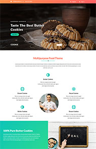 奶油饼干制作单页网站模板