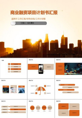 商业融资项目计划书汇报PPT模板