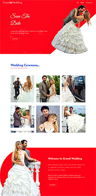 红色喜庆婚礼策划网站模板