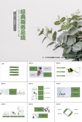 扁平小清新商务总结汇报PPT模板