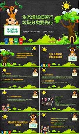 生态环保垃圾分类推广PPT模板