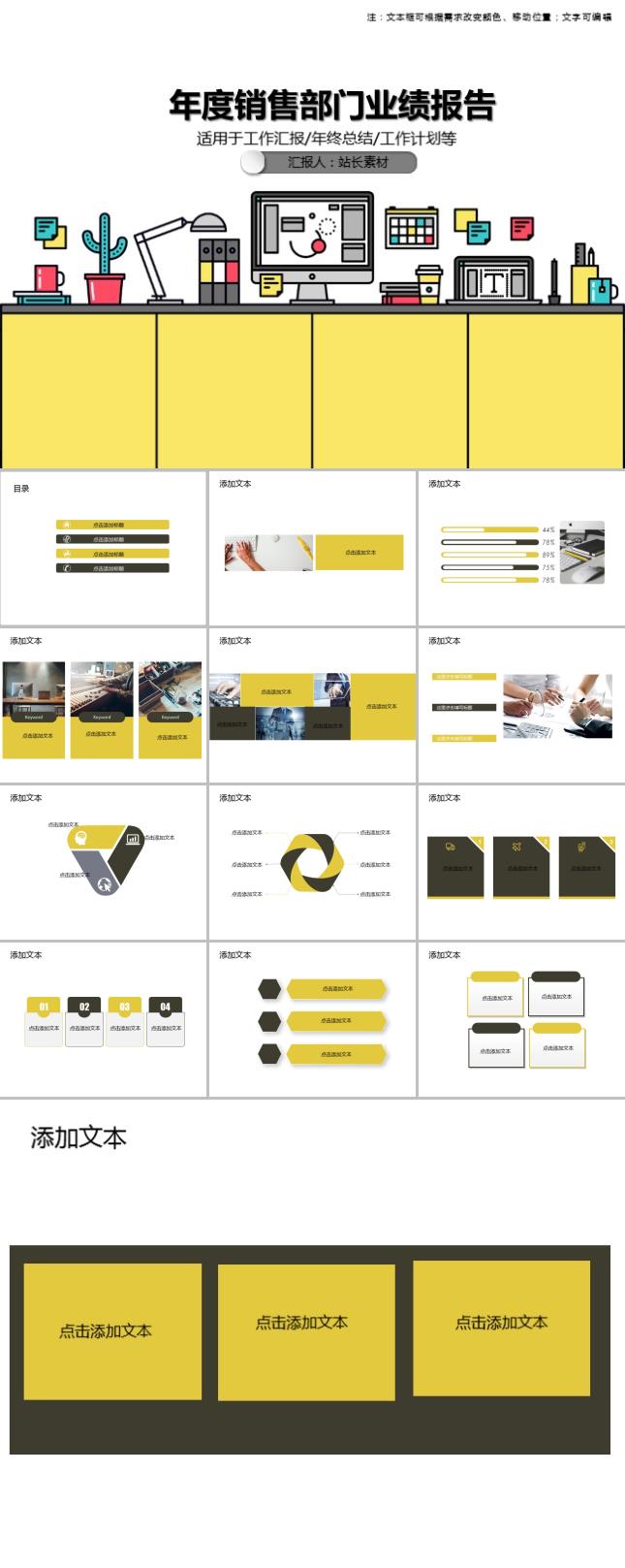 年度销售部门业绩报告PPT模板