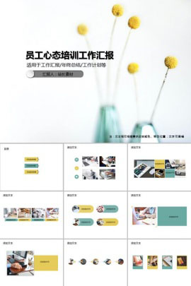 员工心态培训工作汇报PPT模板