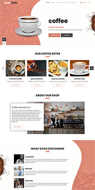宽屏饮料咖啡厅网站模板
