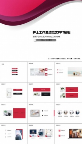 护士工作总结范文PPT模板