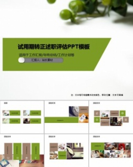 试用期转正述职评估PPT模板