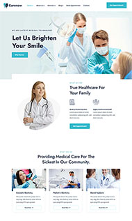 蓝绿色牙科诊所医院网站模板
