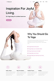 粉色可爱健身瑜伽网站模板