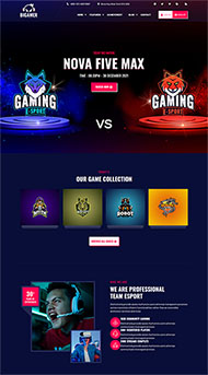 电子竞技游戏锦标赛网站模板