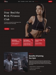 黑色风格健身俱乐部网站模板
