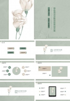绿色简洁淡雅活动策划方案ppt模板