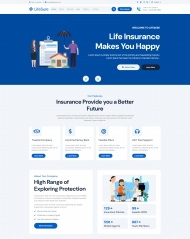 蓝色风格保险服务公司HTML5网站模板